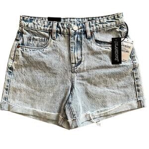 Blank NYC The Perry Mom Jean Shorts 24 Acid Stone Wash Cuffed Relaxed Denim New